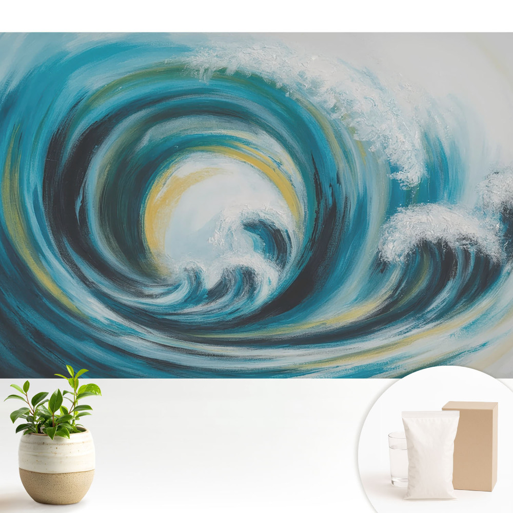 Fototapeta z nadrukiem na flizelinie Dynamiczna abstrakcja fal