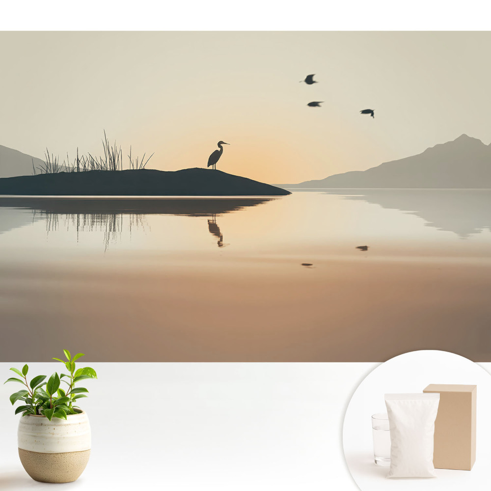 Fototapeta flizelinowa do salonu Spokojny poranek nad jeziorem