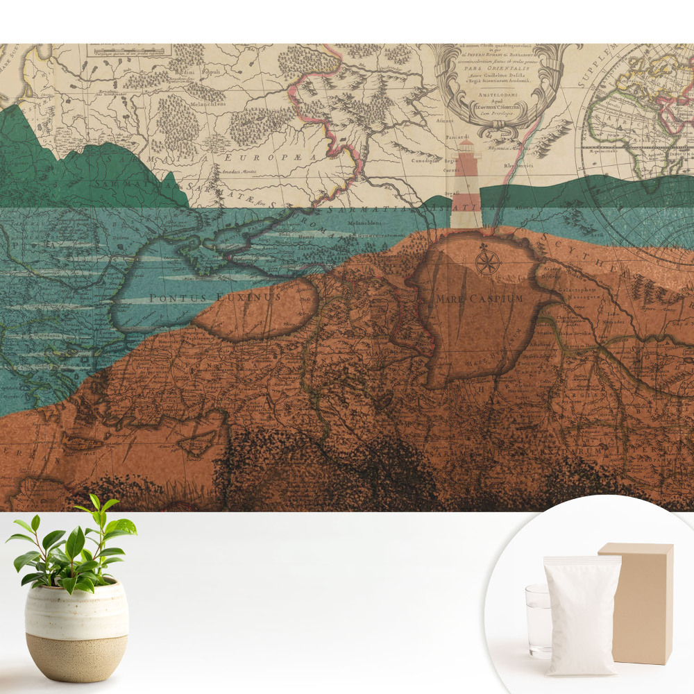 Fototapeta z nadrukiem na flizelinie Stara mapa z barwami