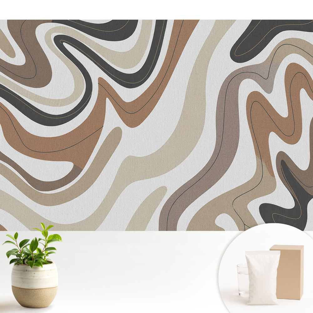 Fototapeta flizelinowa do salonu Abstrakcyjne linie w odcieniu ziemi