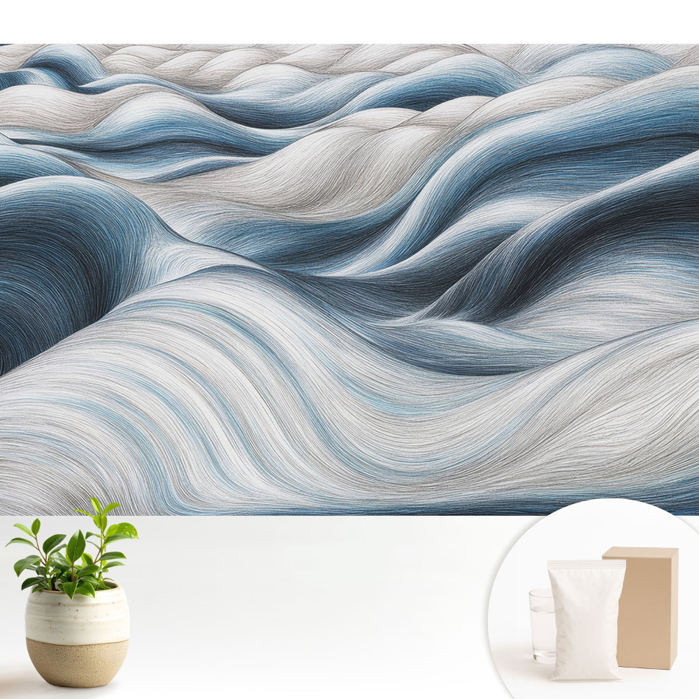 Fototapeta z nadrukiem na flizelinie Falujące miękkie linie w odcieniach niebieskiego