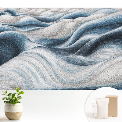 Fototapeta z nadrukiem na flizelinie Falujące miękkie linie w odcieniach niebieskiego