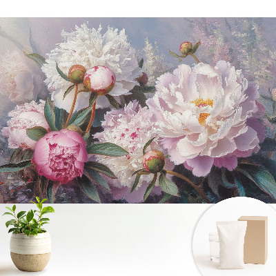 Tapeta fotograficzna flizelinowa Kwiaty piwonii pastelowe piękno