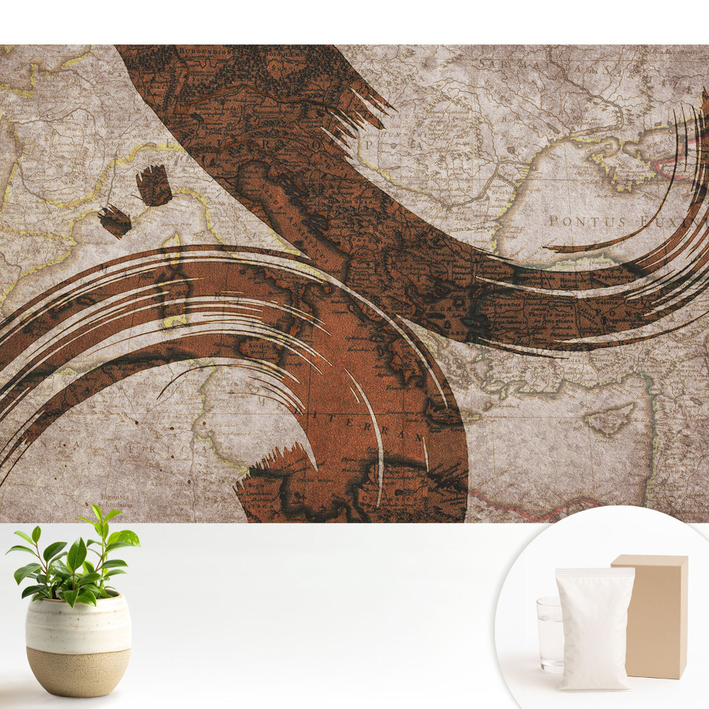 Fototapeta do salonu Stara mapa z abstrakcyjnymi akcentami