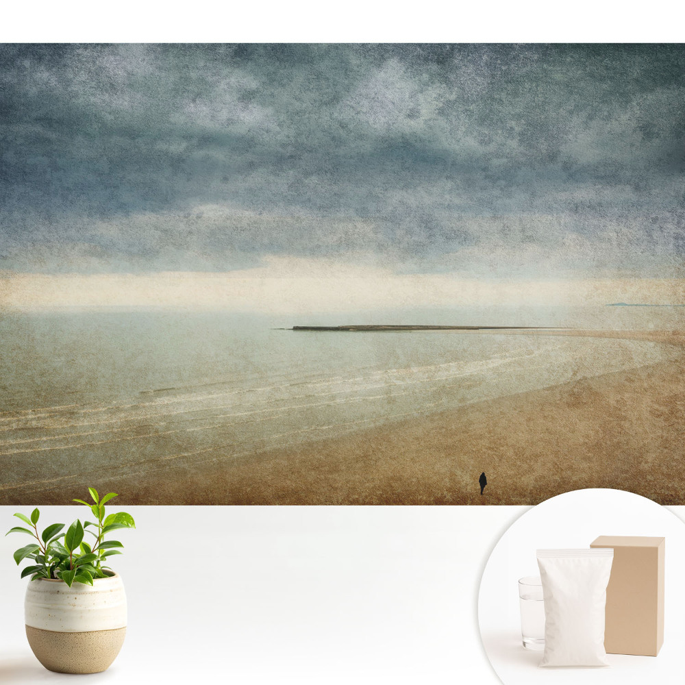 Fototapeta z nadrukiem na flizelinie Wybrzeże o zachodzie styl retro nastrojowy