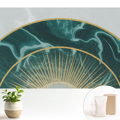 Tapeta fotograficzna flizelinowa Dekoracyjny półokrąg z zielonym marmurem