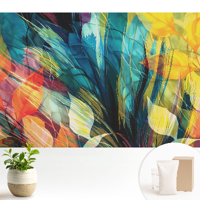 Fototapeta na wymiar do sypialni Kolorowa abstrakcja liści