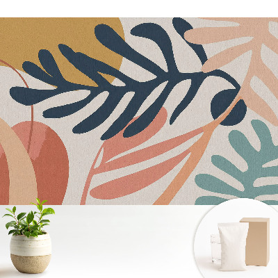 Nowoczesna fototapeta na wymiar Abstrakcyjne liściaste formy w żywych kolorach