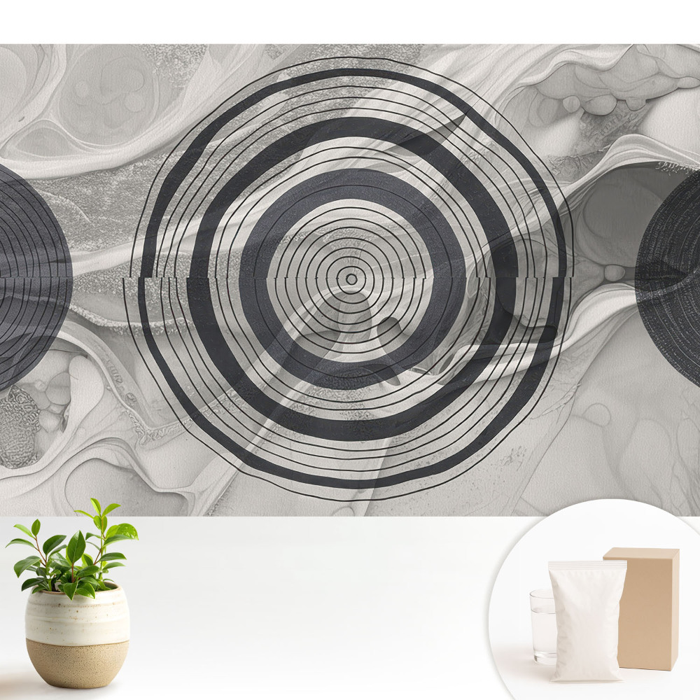 Fototapeta flizelinowa do salonu Koncentryczne okręgi tonalna abstrakcja