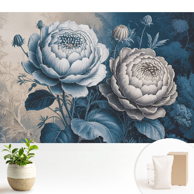 Fototapeta Kwiaty w odcieniach niebieskiego szarości