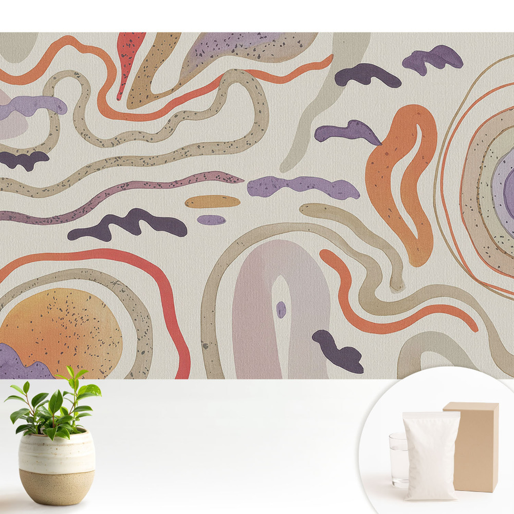 Tapeta fotograficzna flizelinowa Kolorowe abstrakcyjne linie i kształty