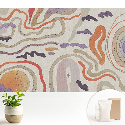 Tapeta fotograficzna flizelinowa Kolorowe abstrakcyjne linie i kształty