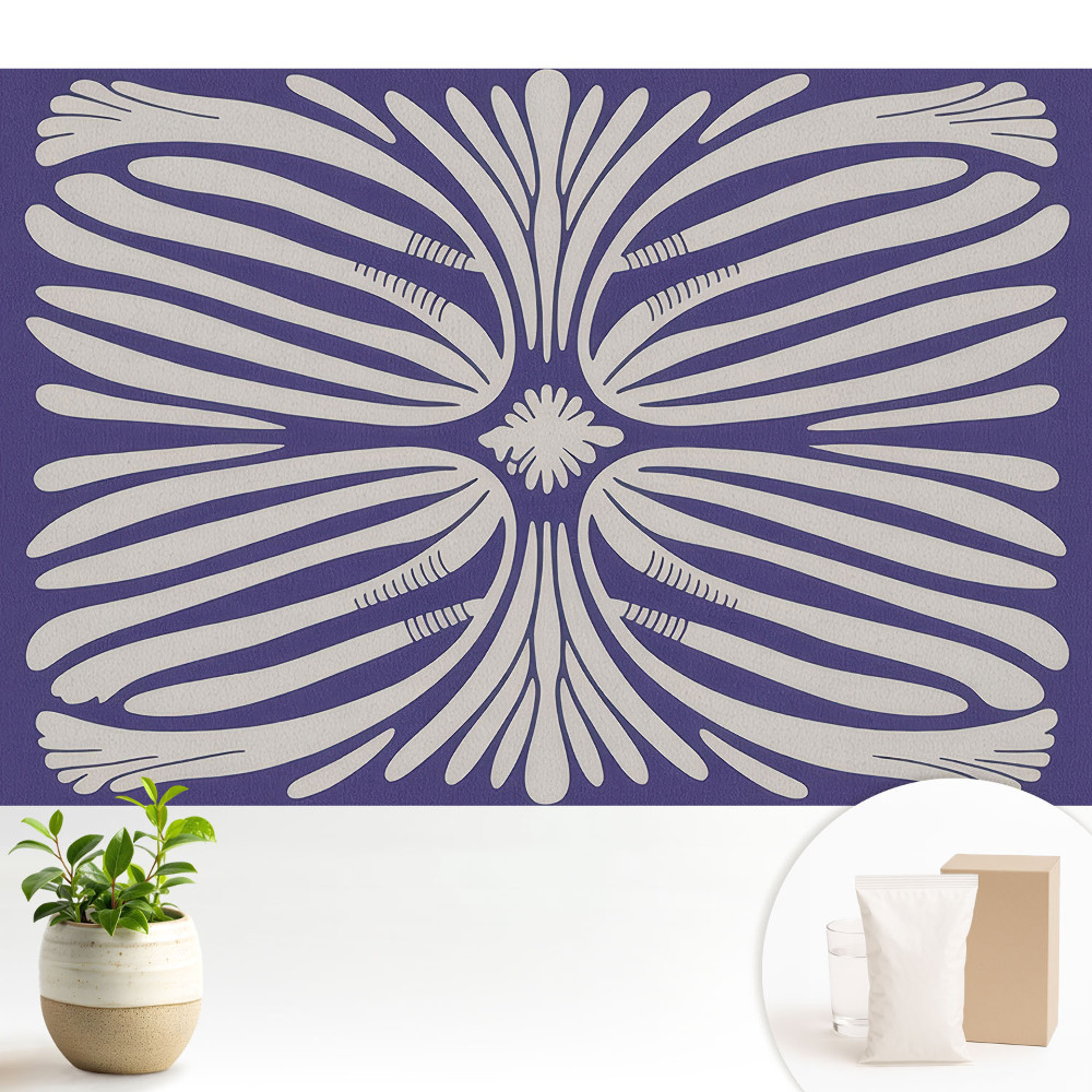 Fototapeta flizelinowa do salonu Symetryczne motywy kwiatowe na fiolecie