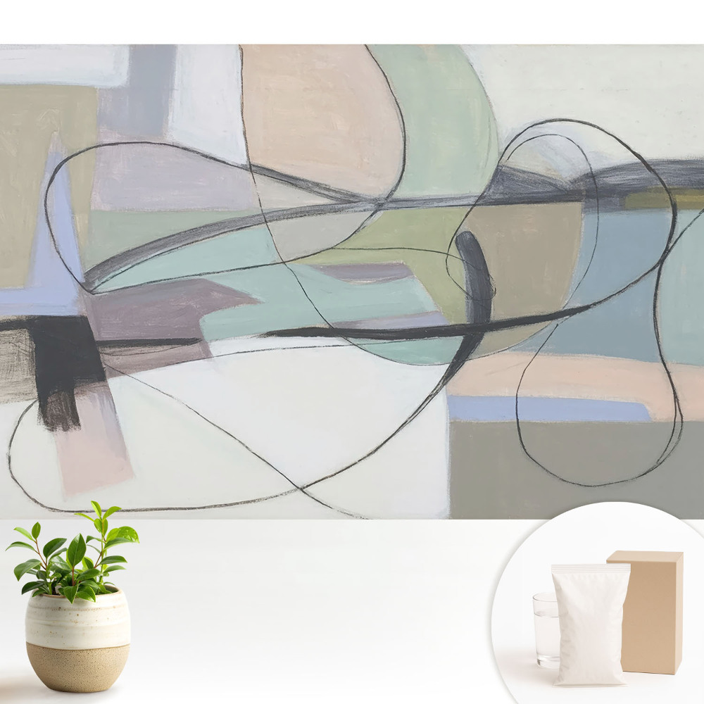 Fototapeta z nadrukiem na flizelinie Abstrakcyjne pastele i zawiłe linie