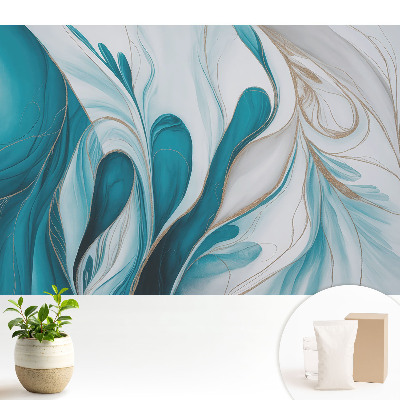 Fototapeta flizelinowa do salonu Abstrakcyjne niebieskie płynne kształty