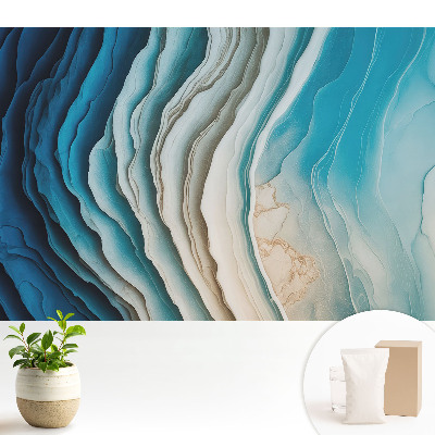 Tapeta fotograficzna flizelinowa Abstrakcyjne fale w odcieniach niebieskiego