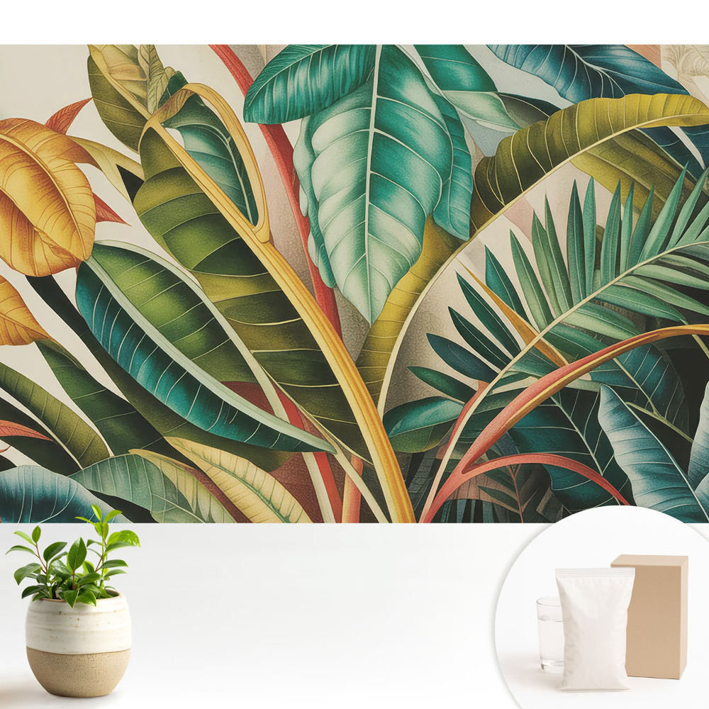 Tapeta fotograficzna flizelinowa Kolorowe liście w nowoczesnym stylu
