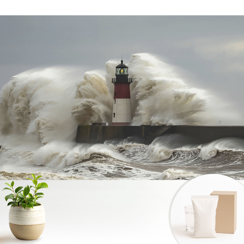 Fototapeta na wymiar do sypialni Burzliwa latarnia morska