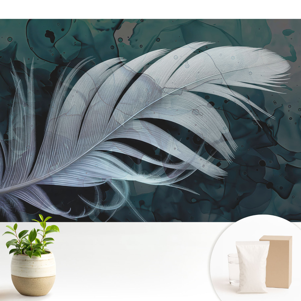 Nowoczesna fototapeta na wymiar Delikatne pióro na abstrakcyjnym tle