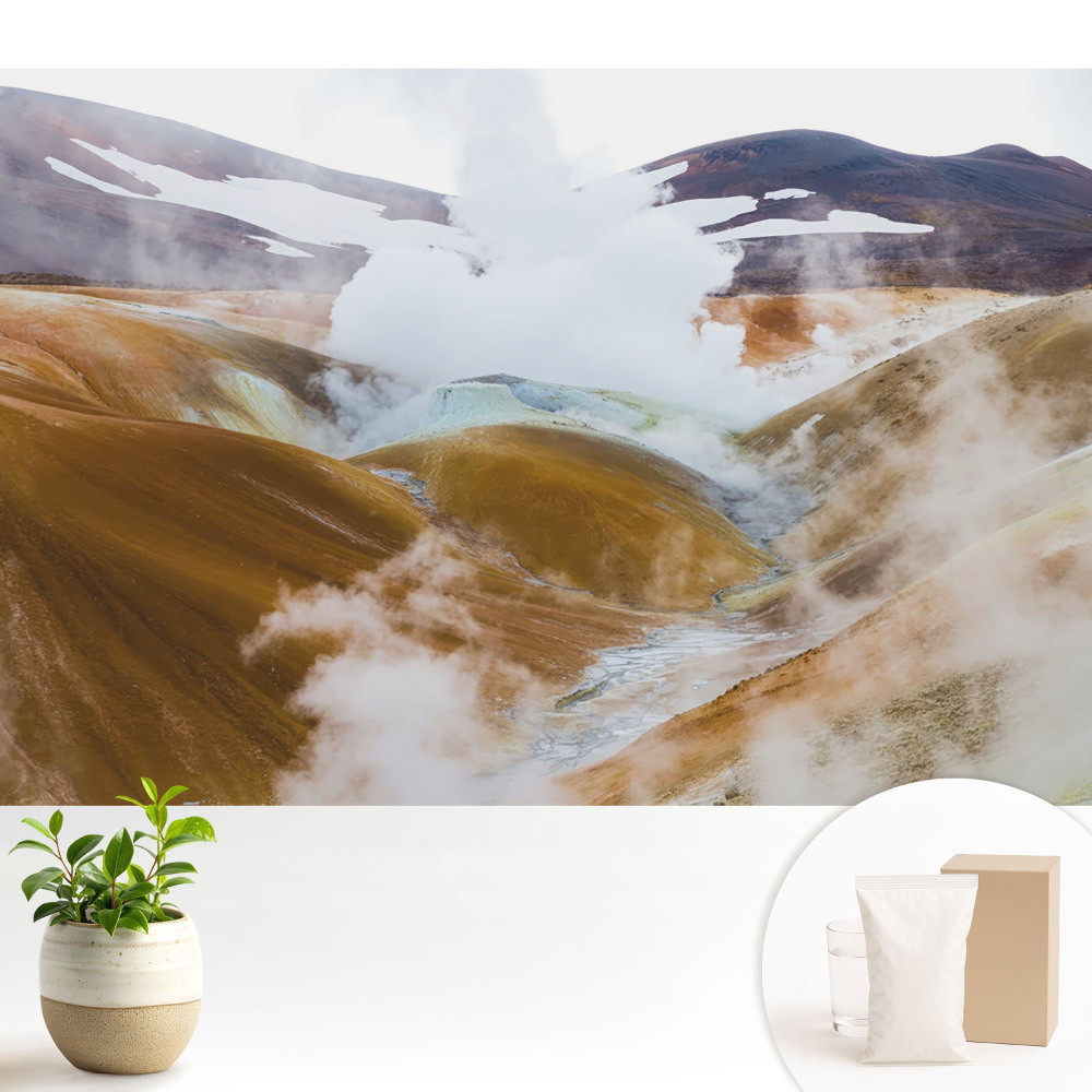 Nowoczesna fototapeta na wymiar Kolorowe wzgórza natura mgła