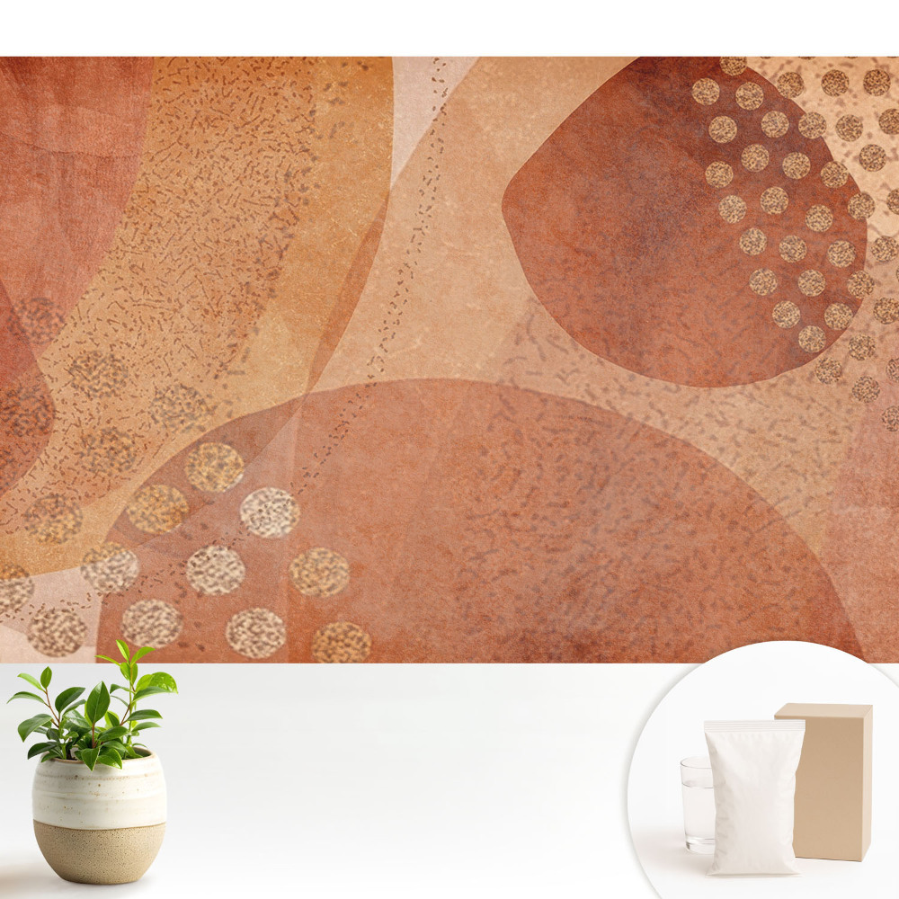 Tapeta fotograficzna flizelinowa Abstrakcyjne ziemiste kształty i kropki