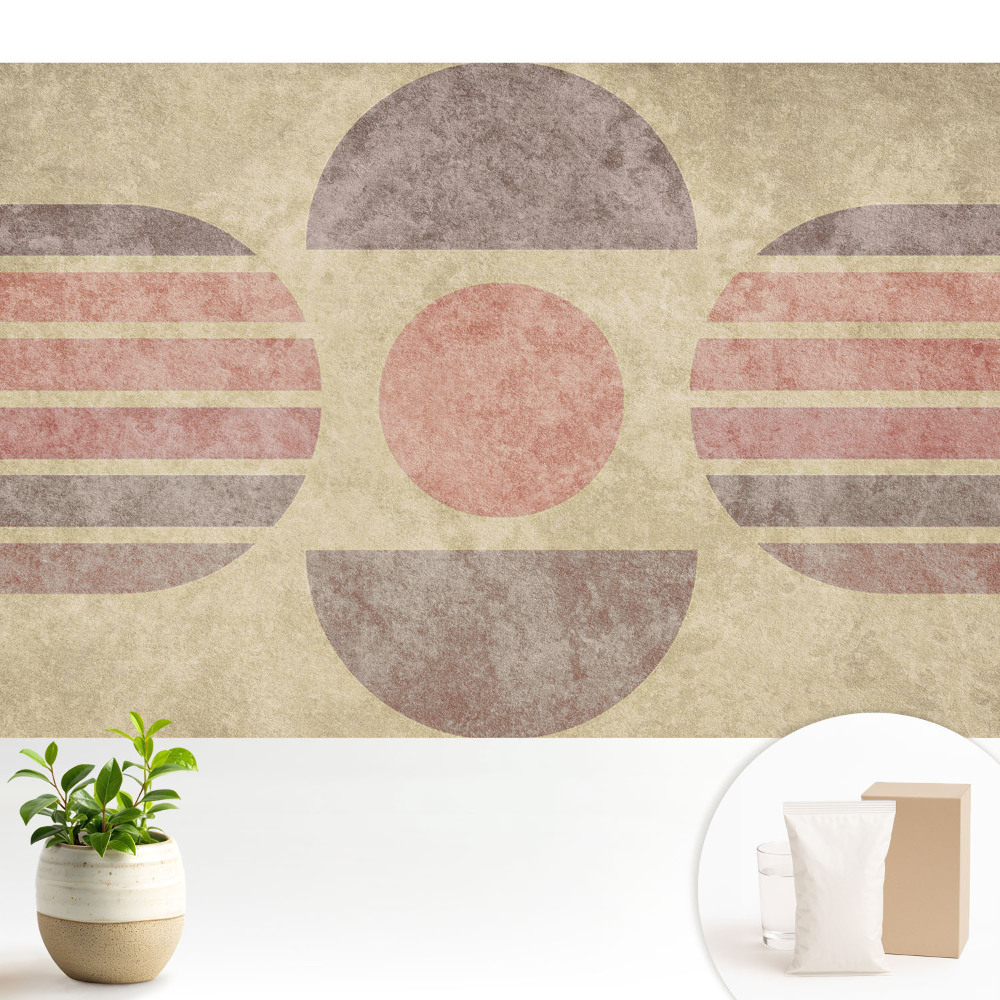 Fototapeta flizelinowa do salonu Retro geometryczny wzór pastelowe kolory