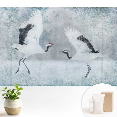 Fototapeta do salonu Eleganckie żurawie w delikatnej scenerii