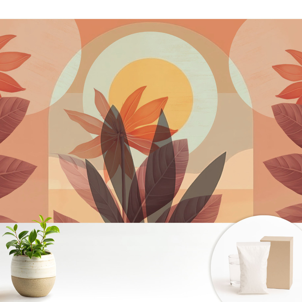 Fototapeta flizelinowa do salonu Florystyczna abstrakcja symetria ciepło