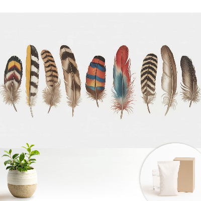 Tapeta fotograficzna flizelinowa Kolorowe pióra unikalny boho wzór