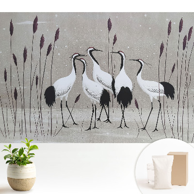 Fototapeta na wymiar do sypialni Żurawie wśród trzcin