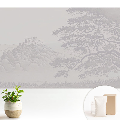 Fototapeta do salonu Krajobraz zamku wśród drzew