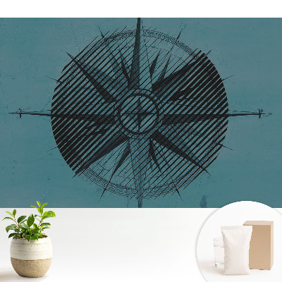 Nowoczesna fototapeta na wymiar Abstrakcyjny kompas na błękitnym tle