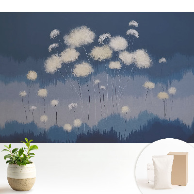 Fototapeta na wymiar do sypialni Dmuchawce niebieska harmonia