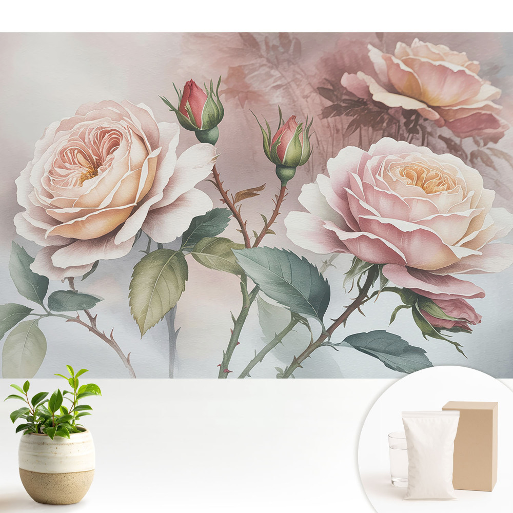 Fototapeta z nadrukiem na flizelinie Romantyczne kwiaty klasyczna elegancja delikatność