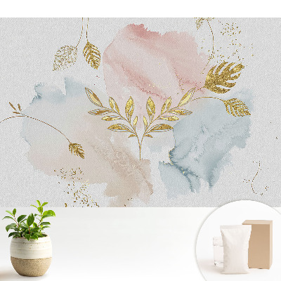 Fototapeta do salonu Pastelowe liście delikatność elegancja