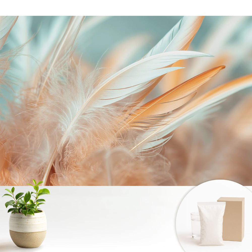 Nowoczesna fototapeta na wymiar Pastelowe pióra w harmonii