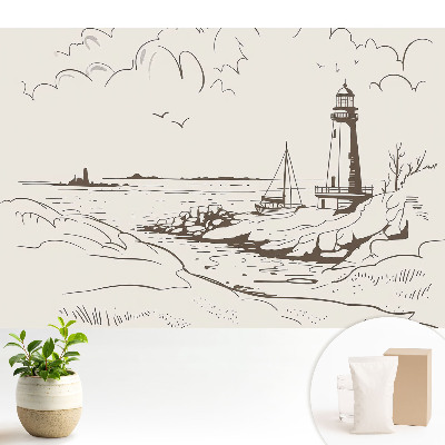 Fototapeta z nadrukiem na flizelinie Latarnia morska nad morzem