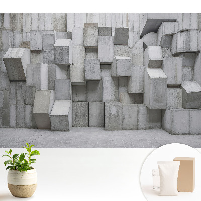 Fototapeta z nadrukiem na flizelinie Betonowe prostopadłościany industrialne.