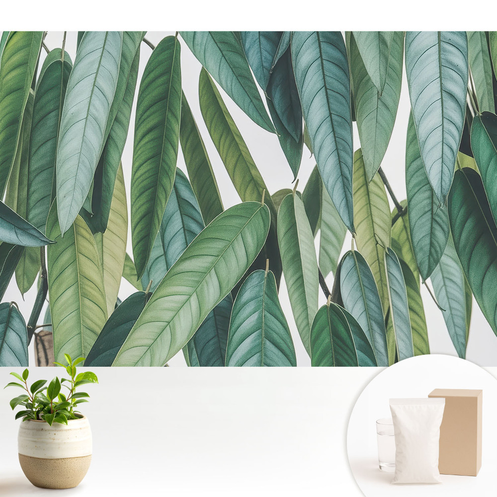 Tapeta fotograficzna flizelinowa Zielone liście minimalizm natura