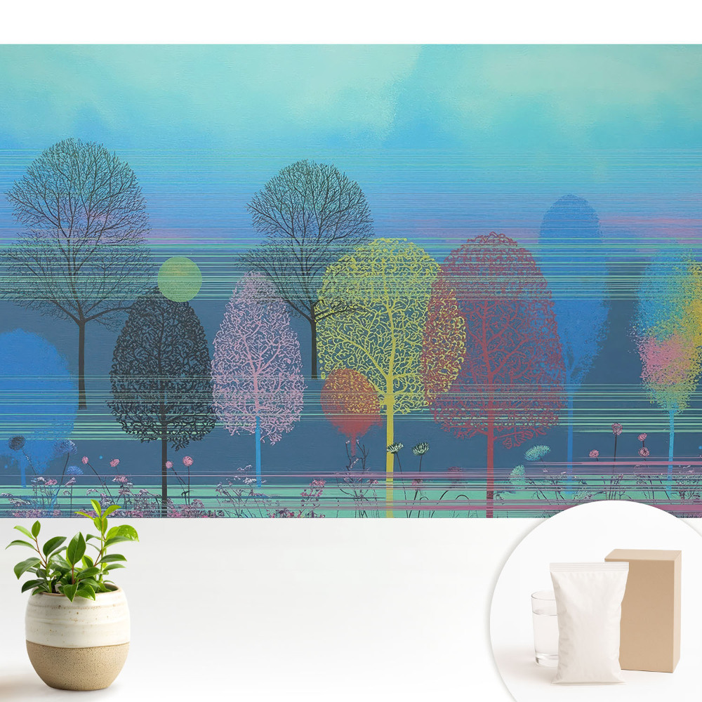 Fototapeta flizelinowa do salonu Kolorowe drzewa na tle nieba