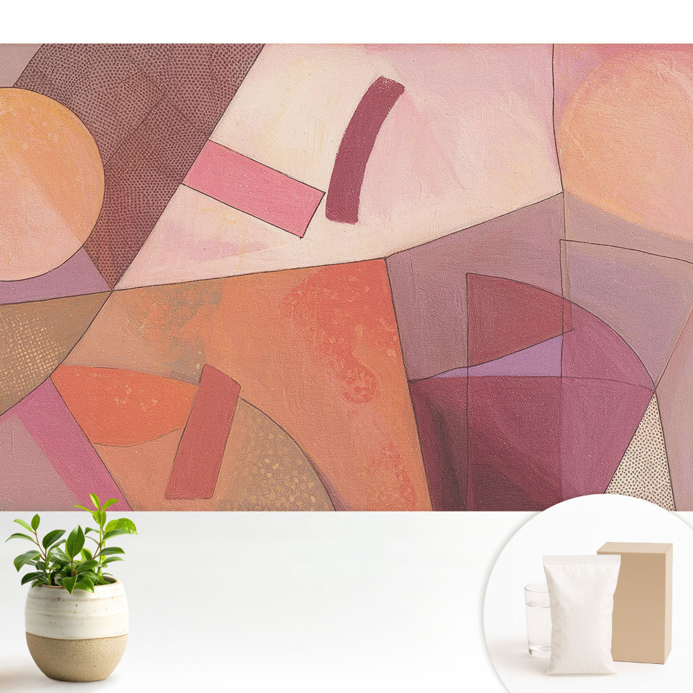 Tapeta fotograficzna flizelinowa Abstrakcyjne formy geometryczne ciepłe barwy