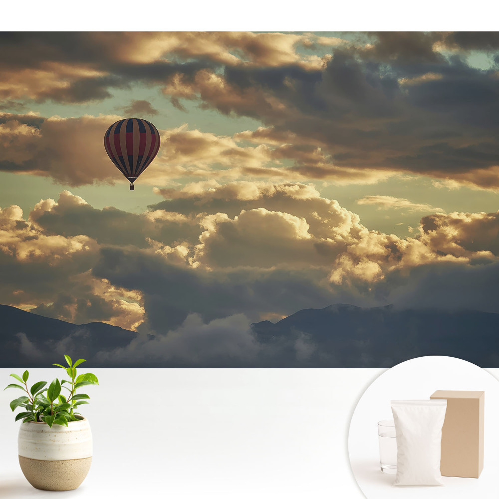 Fototapeta z nadrukiem na flizelinie Podniebny lot balonem