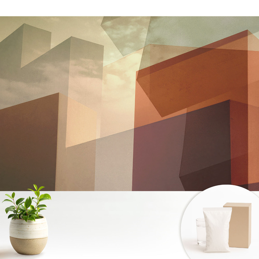 Tapeta fotograficzna flizelinowa Geometryczne bryły na tle nieba