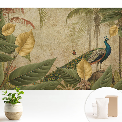 Fototapeta na wymiar do sypialni Tropikalny paw wśród zieleni