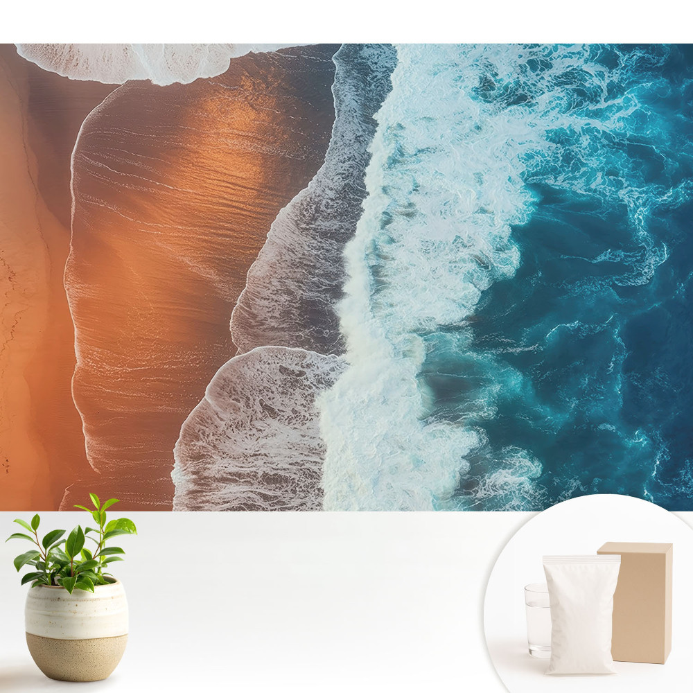 Tapeta fotograficzna flizelinowa Spotkanie wody z ziemią energia kolorów