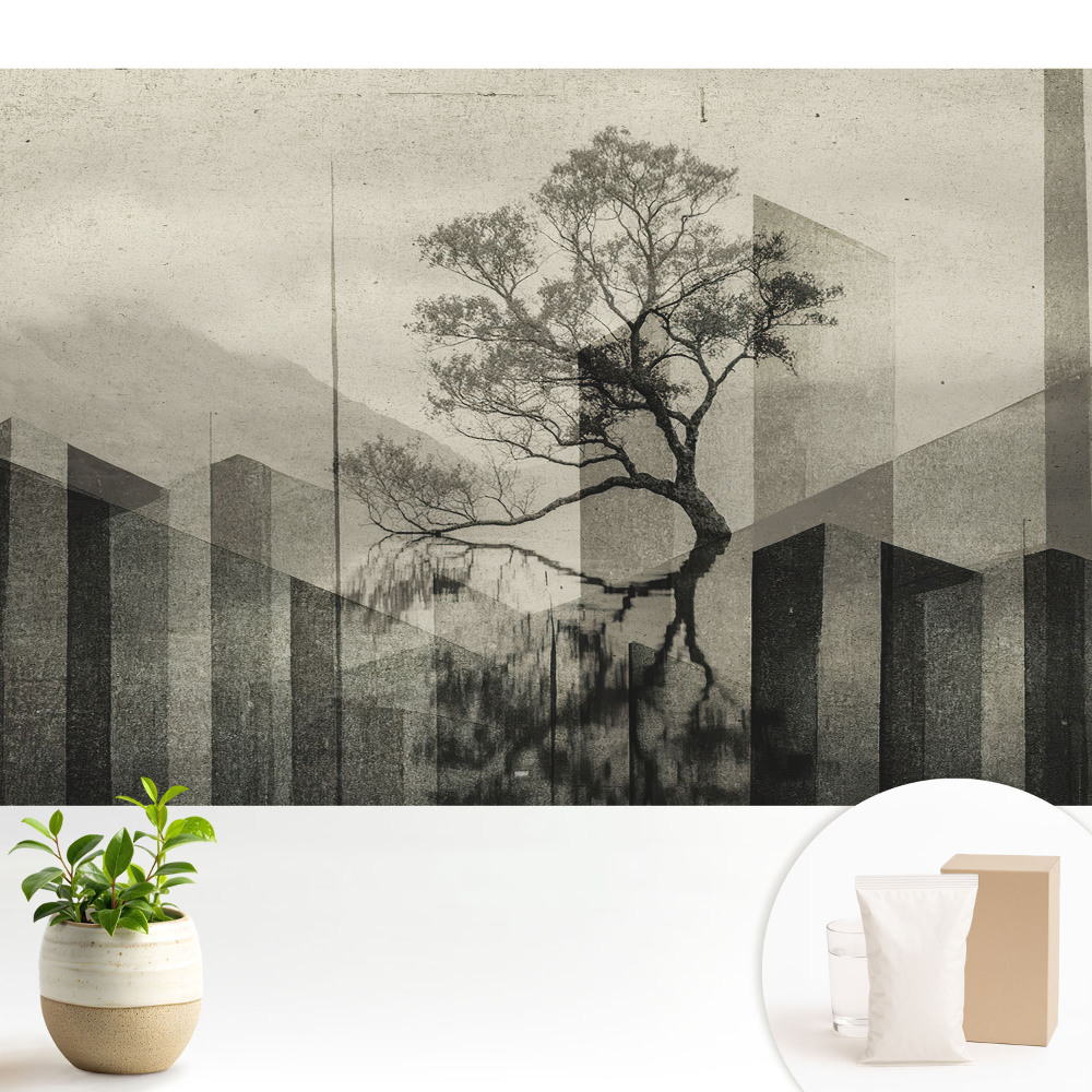 Fototapeta flizelinowa do salonu Drzewo w miejskim pejzażu