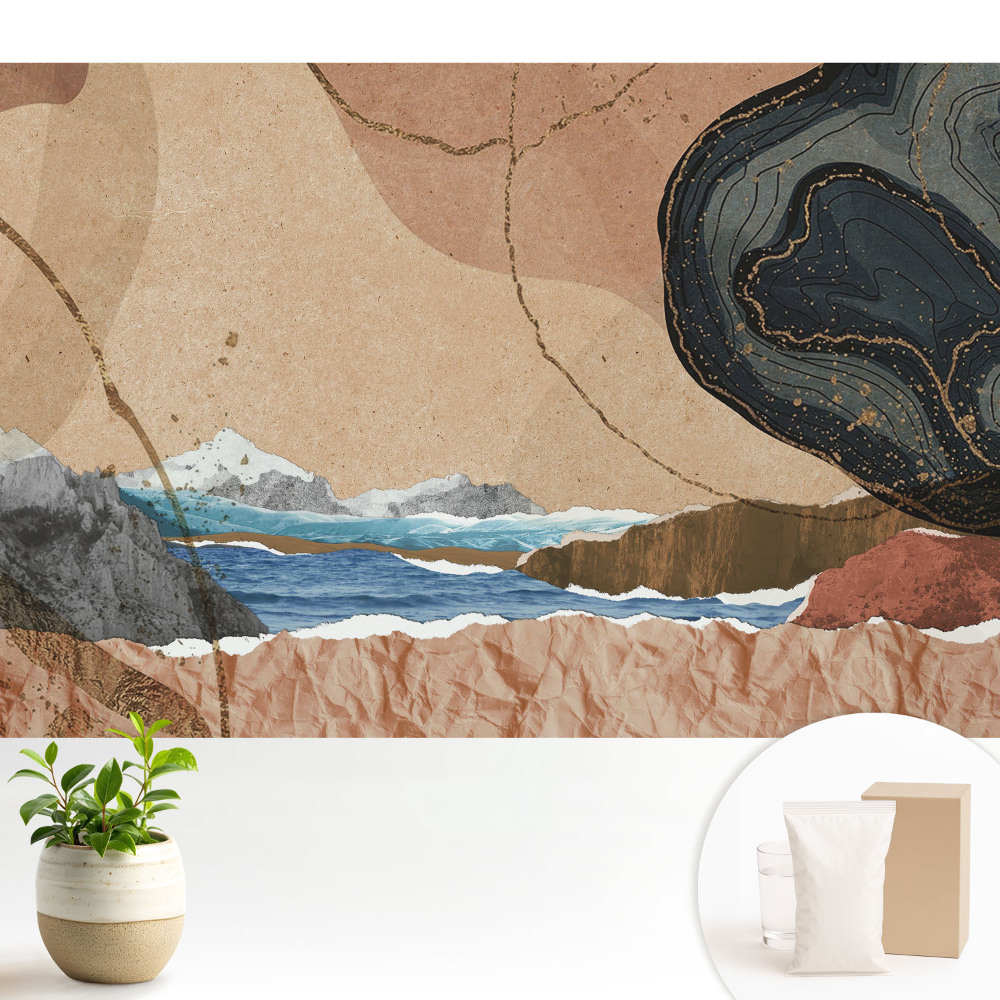 Nowoczesna fototapeta na wymiar Kolorowy pejzaż ziemia i morze