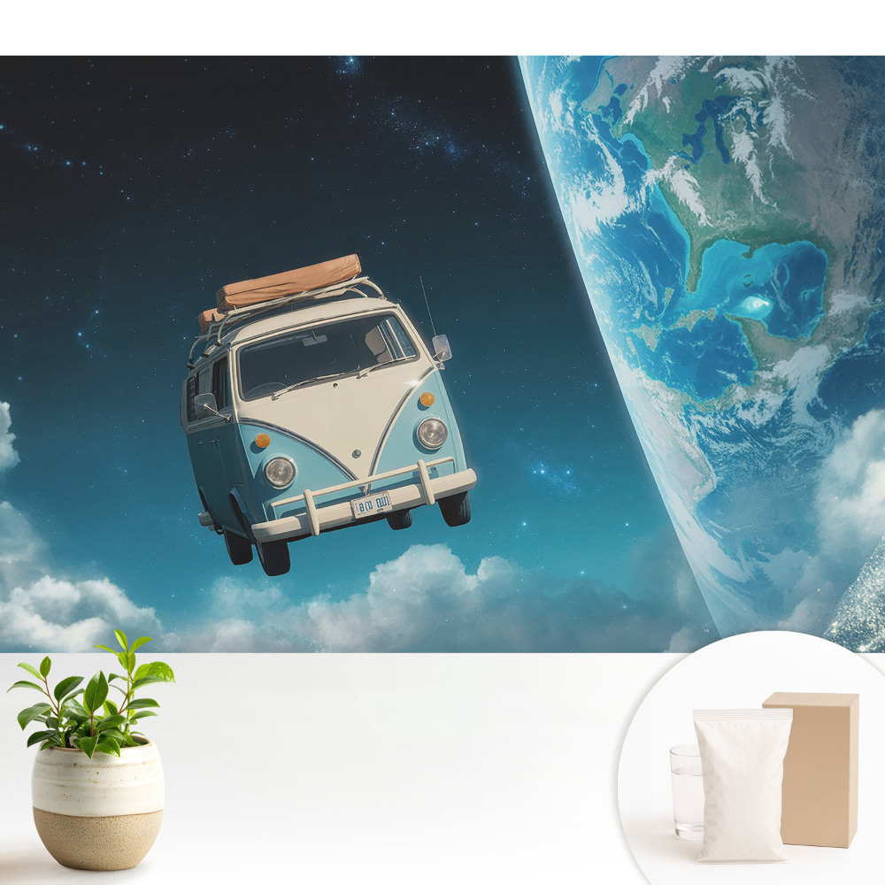 Tapeta fotograficzna flizelinowa Kosmiczny podróż kamperem