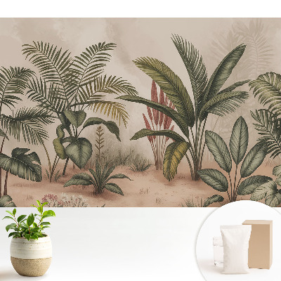 Fototapeta na wymiar do sypialni Egzotyczne liście w stylu boho