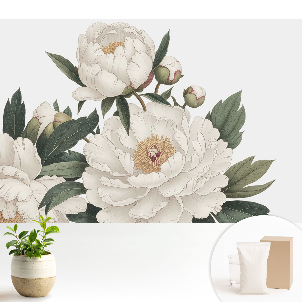 Fototapeta flizelinowa do salonu Kwiatowa elegancja klasycznie harmonijna